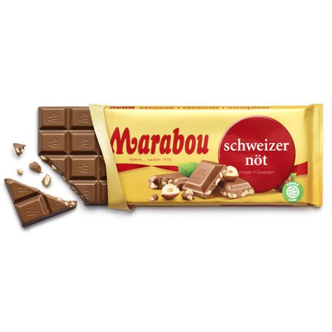 schwedische Lebensmittel Schokolade Marabou online kaufen Schweizernüsse Haselnuss