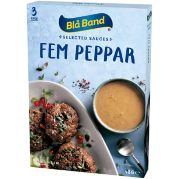 schwedische Lebensmittel blå band soße sås Sauce fem peppar fünf Pfeffer