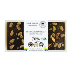 PralinHuset Schokolade 70% Kakao „Pistage & Havssalt“ 100g