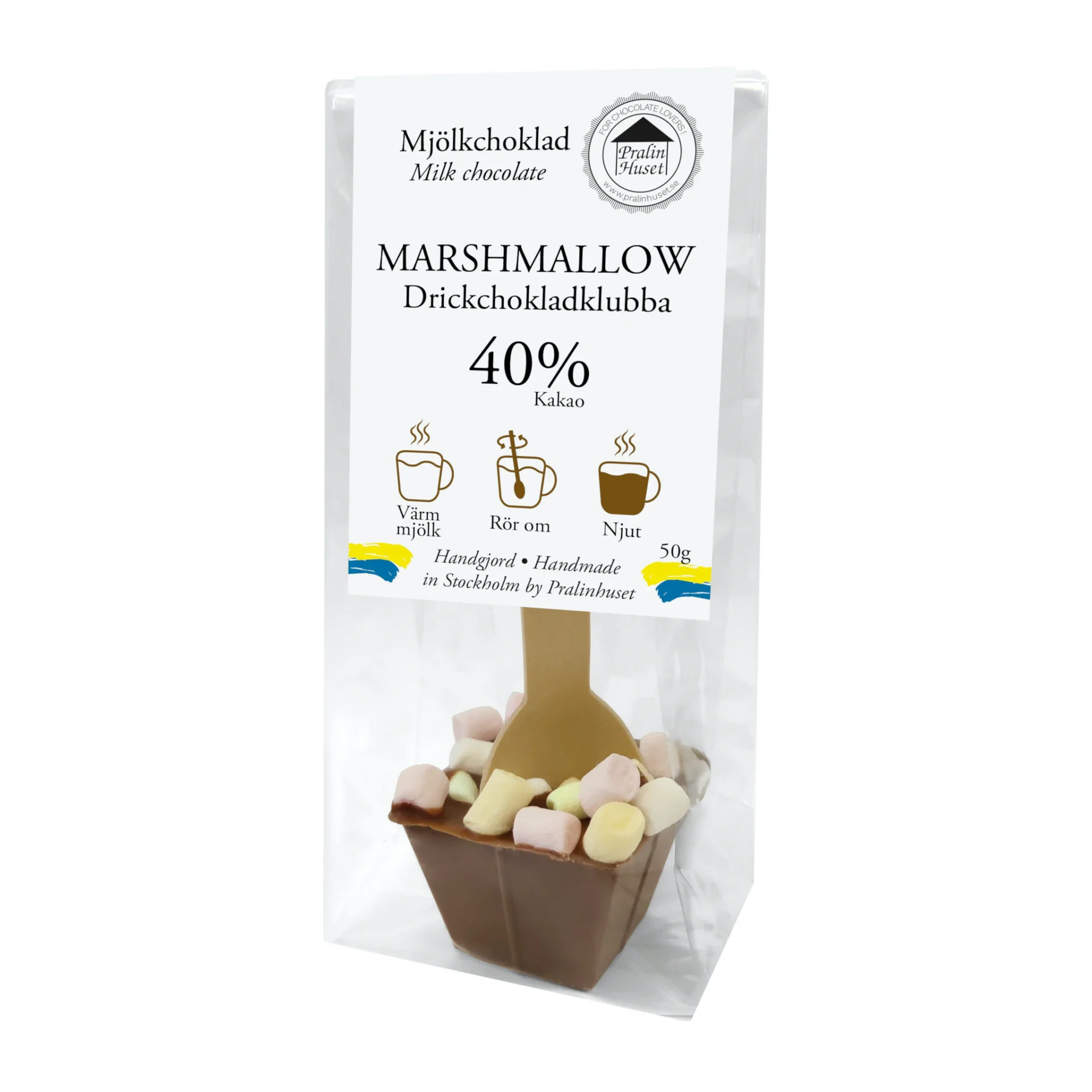 schwedische lebensmittel online schwedische Spezialitäten Schokolade Pralinhuset 40% Kakao Vollmilch Vollmilchschokolade Trinkschokolade Marshmallows