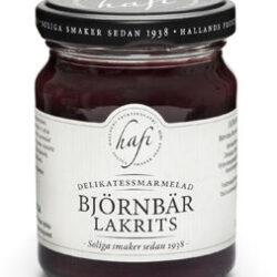 schwedische lebensmittel online kaufen bestellen schwedische Spezialitäten Marmelade Hafi Björnbär Brombeere Lakrits Lakritz Marmelade