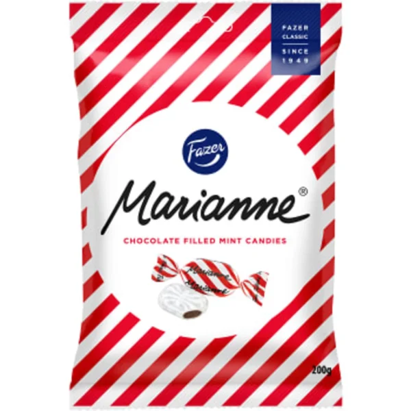 schwedische Lebensmitte Fazer Marianne Schokolade gefüllt Minze Pfefferminz Candies Chocolate filled Mint