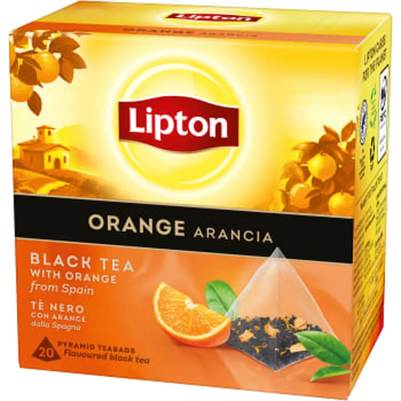 schwedische Lebensmitte Tee Tea Te Lipton Black Tea schwarzer Tee Pyramidenbeutel Schwarztee schwarzer Tee Orange