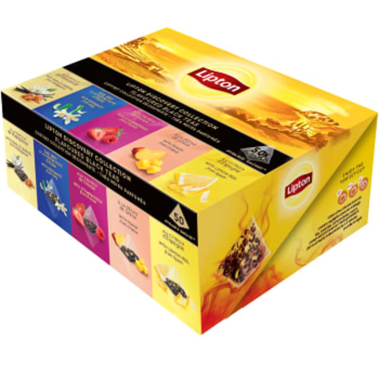 schwedische Lebensmitte Tee Tea Te Lipton Black Tea schwarzer Tee Pyramidenbeutel Schwarztee schwarzer Tee Vanilla Caramel Vanille Karamell Earl Grey Lemon Zitrone Forest Fruits Waldfrüchte Peach Mango Pfirsich