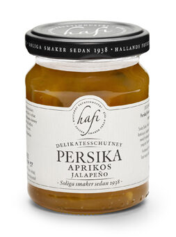 schwedische lebensmittel online kaufen Hafi Delikatessen Chutney Persika Pfirsich Aprikos Aprikose Jalapeno