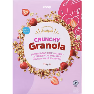 Coop Granola Crunchy Jordgubbar & Yoghurt 725g